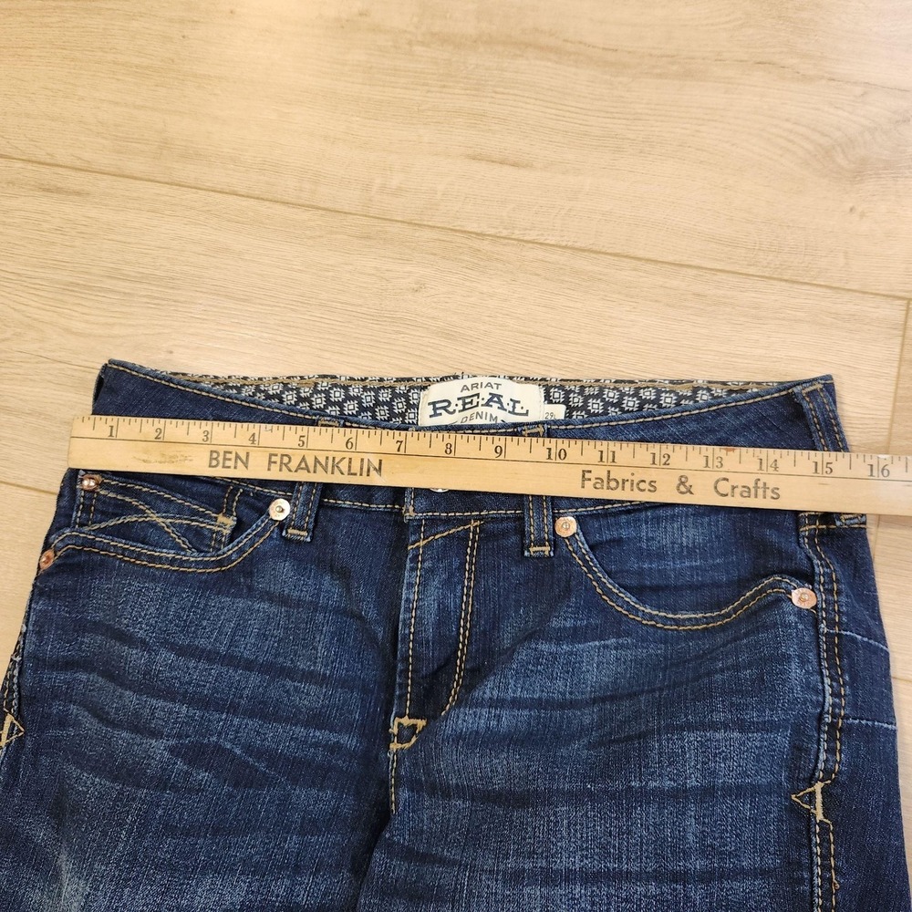 Ariat REAL Denim Jeans Womens 29L Medium Blue Mid Rise Bootcut Western Stretch - Picture 6 of 10